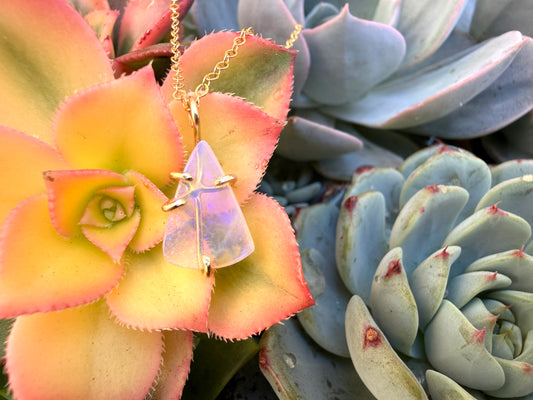 Purple Australian Crystal Opal Necklace