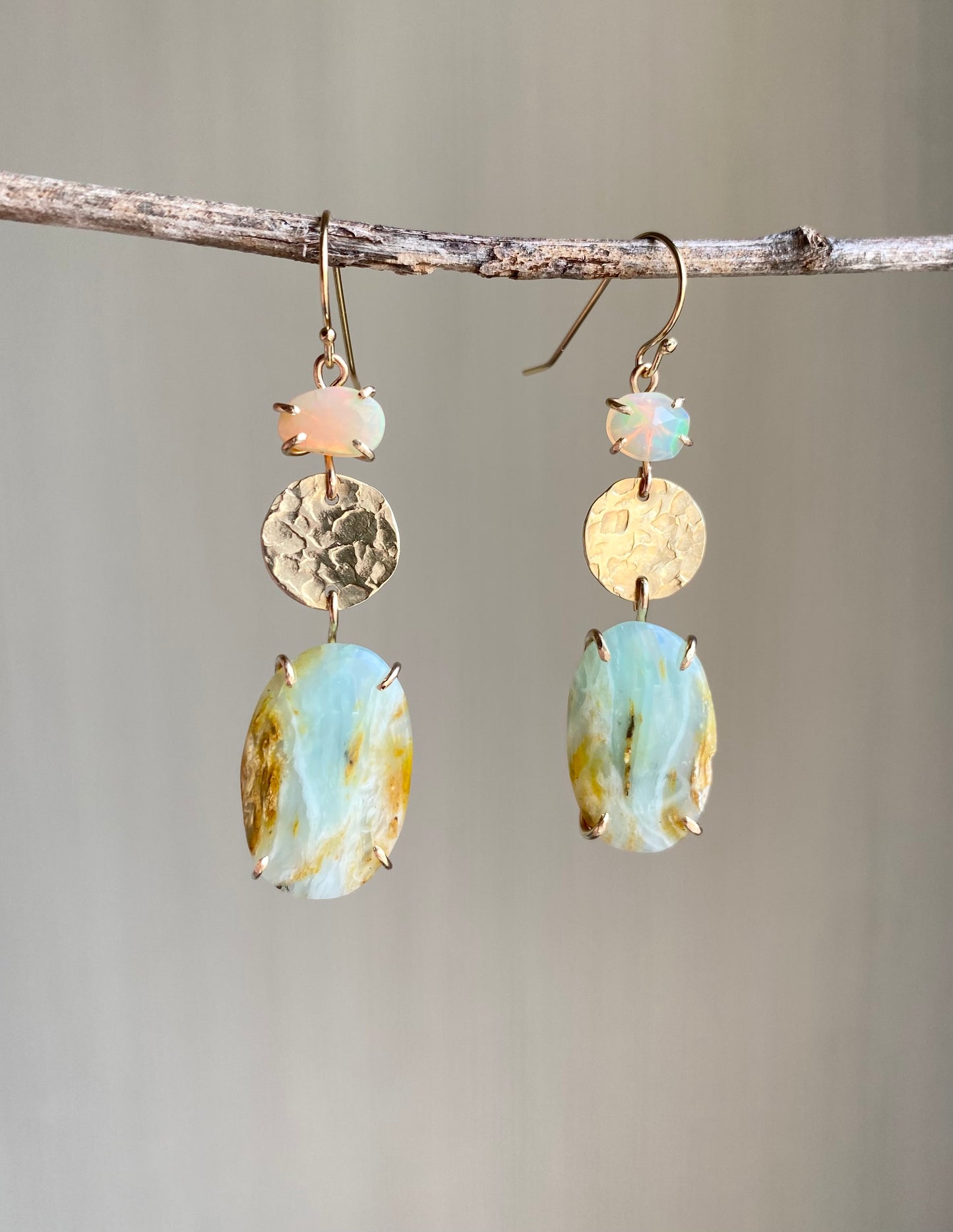 Ethiopian Opal + Peruvian Opal Earrings