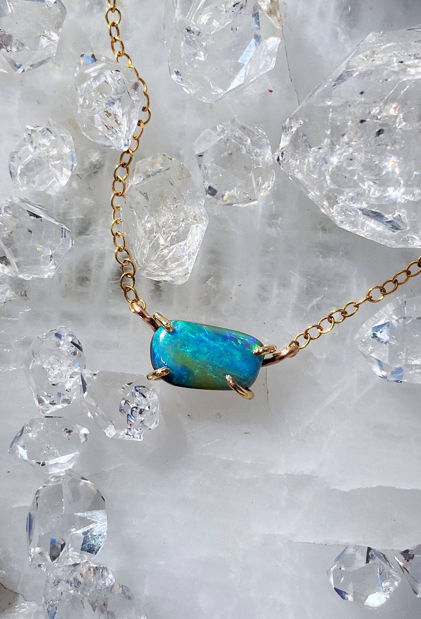 Bright Australian Opal Necklace