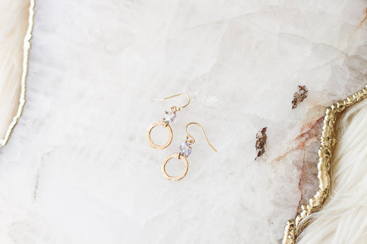 Gold + Rose Cut Tanzanite Earrings