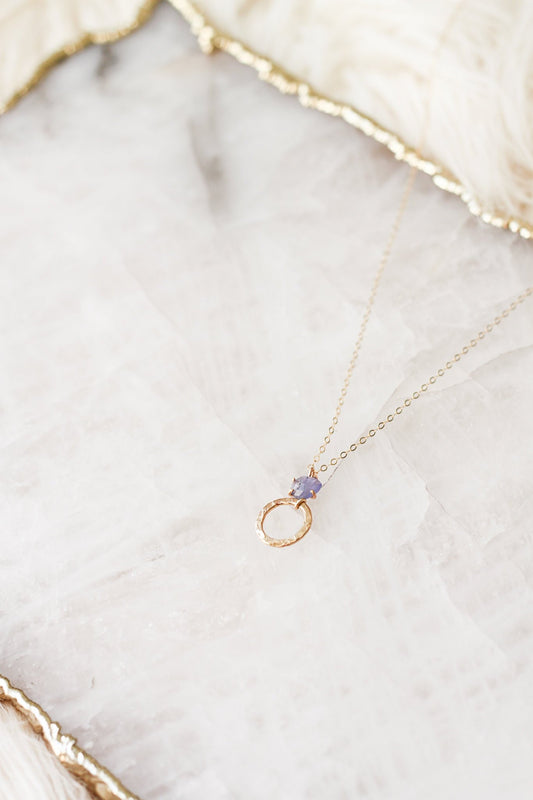 Gold + Rose Cut Tanzanite Necklace