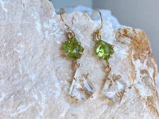 Peridot + Green Beryl Earrings
