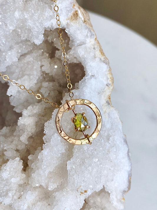 Olive Green Tourmaline Necklace