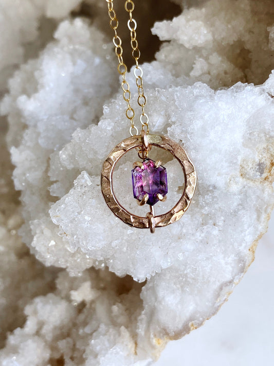 Gold + Rose Cut Amethyst Necklace